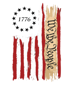 desgin We The People 1776 T-Shirt – Patriotic Distressed American Flag Tee with Constitution Script, Independence Day USA