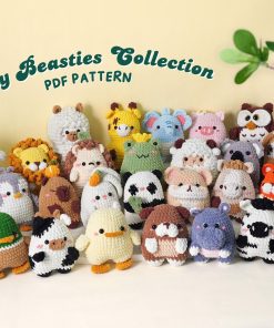 28in1 Tiny Beasties Collection Crochet Patterns | Hedgehog Pattern, Frog Pattern, Giraffe Pattern, Unicorn Pattern, Penguin Pattern