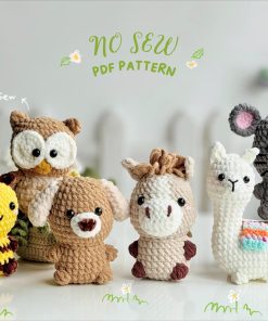 No Sew Adorable Farm Crochet Pattern, No Sew Amigurumi Crochet Patterns | Owl Crochet, Llama Crochet, Horse Crochet pattern