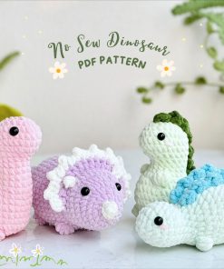 Dinosaur Jurassic World No Sew Crochet Pattern, No Sew Amigurumi Crochet Patterns | Triceratops, Tyrannosaurus, Stegosaurus, Dinosaur