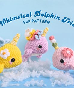 Dolphin Crochet Pattern Bundle, Unicorn Dolphin Pattern, Dolphin Cherry Blossom Pattern, Dolphin Bee Pattern