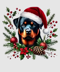 Hooey Design – Whimsical Rottweiler Holiday Design, Perfect for Christmas Spirit, Pet Lovers Celebrating the Season