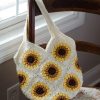 Crochet Bag Pattern, Granny Square Crochet Pattern, Crochet Sunflower purse pattern, Instant Download PDF